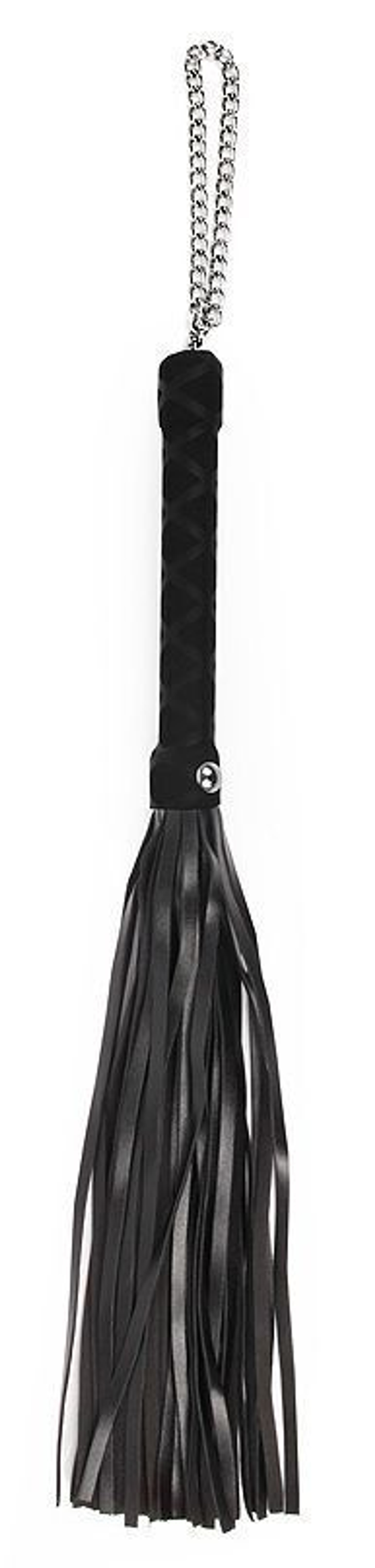 Черная многохвостая плеть-флоггер - 40 см. (Цвет: черный)