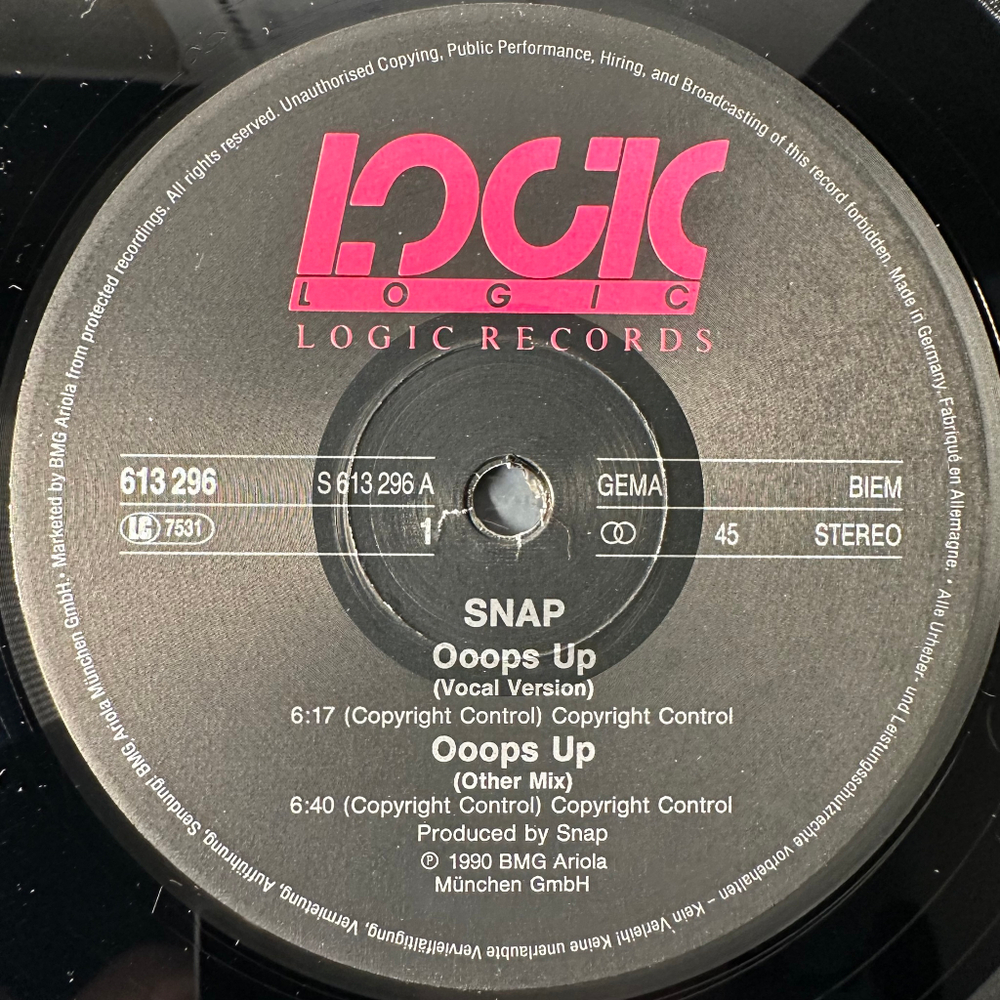 Snap! ‎– Ooops Up (Германия 1990г.)