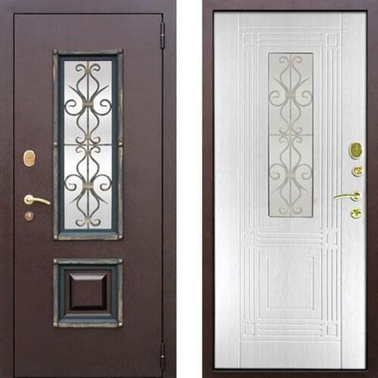 Дверь металлическая со стеклом Венеция