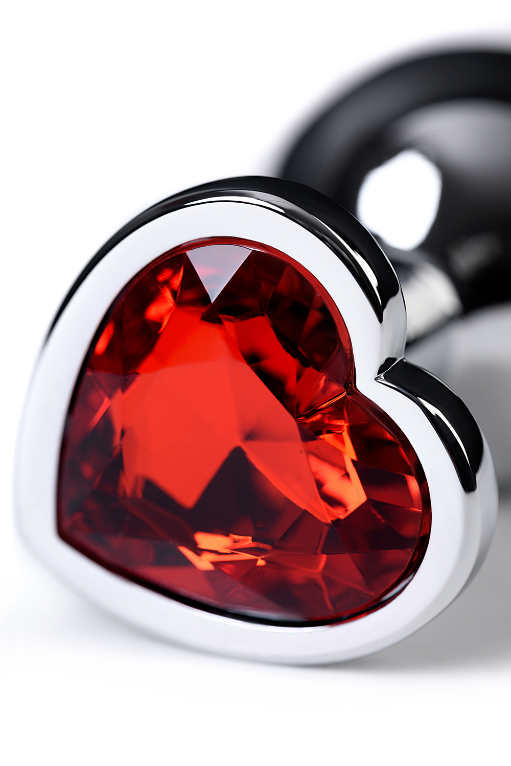 Анальная втулка с кристаллом сердце Small красный 7 см