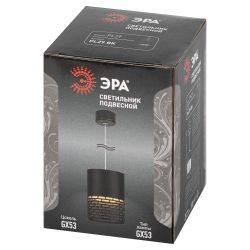 Светильник подвесной (подвес) ЭРА PL29 BK цоколь GX53 потолочный цилиндр черный