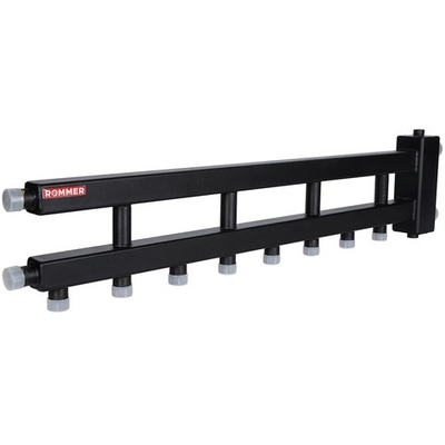 ROMMER Коллектор (дублер рядный) с гидроразделителем 1 1/4" на 4+1 контура до 60 кВт