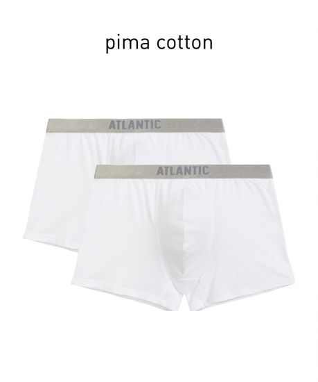 Трусы мужские боксеры (2шт), Atlantic Basic 2BMH-012, пима хлопок, белый