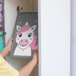 Набор для детского сада: кармашек, коврик, наклейки. Единорог