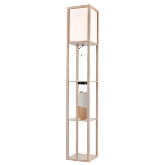 8091/1F COMFI LN25 361 дерево/белый, дерево/текстиль Торшер Е27 1*60W 220V PRACTIC