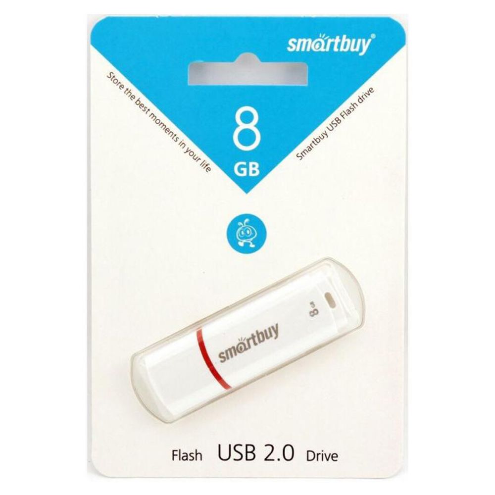 USB-флеш (USB 2.0) 8GB Smartbuy Crown Белый