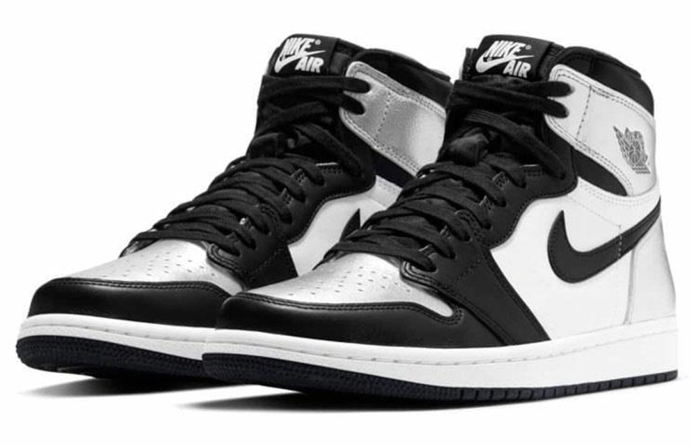 Кроссовки Jordan Air Jordan 1 High Og Retro "Silver Toe" (Женская размерная сетка)