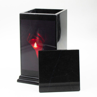 Урна для праха "Обелиск с декором" доломит Свеча