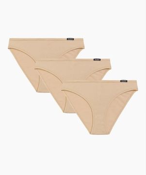 Женские трусы спорт (3шт) Atlantic Basic 3BLP-602, бежевый