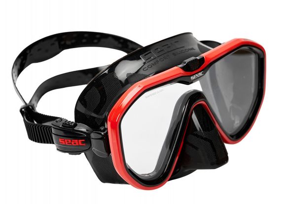Маска Seac Appeal черно-красная рамка/черный силикон