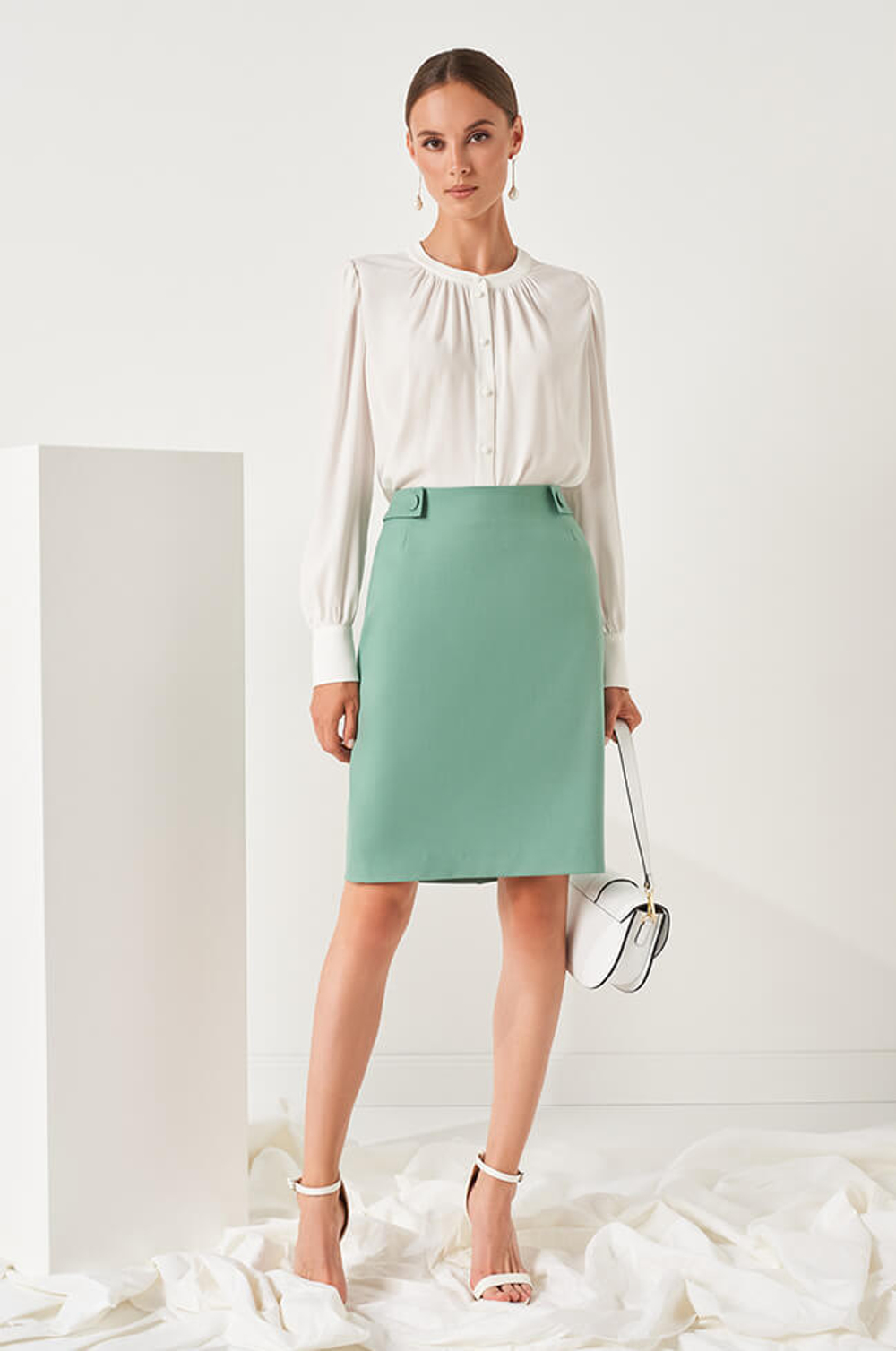 4800 Юбка женская (светло-зеленый)