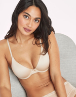 Бежевый бюстгальтер с контрастной строчкой (Размер: 85C) (Цвет: бежевый)