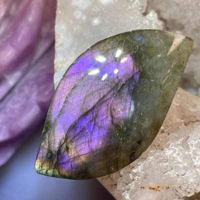 48074 Лабрадор розовый основа под Кулон/Кабошон 22*41мм