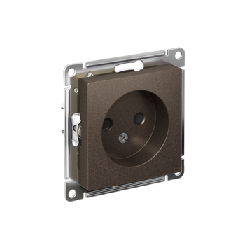 Розетка 1-м СП AtlasDesign 16А IP20 без заземл. защ. шторки механизм мокко SE ATN000649
