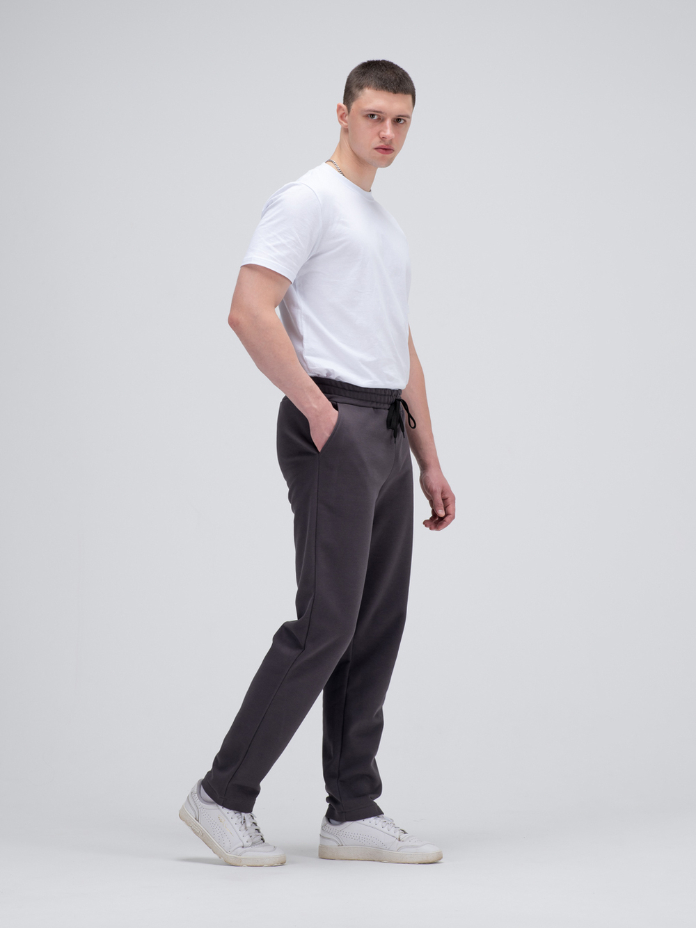 Брюки спортивные мужские теплые прямые