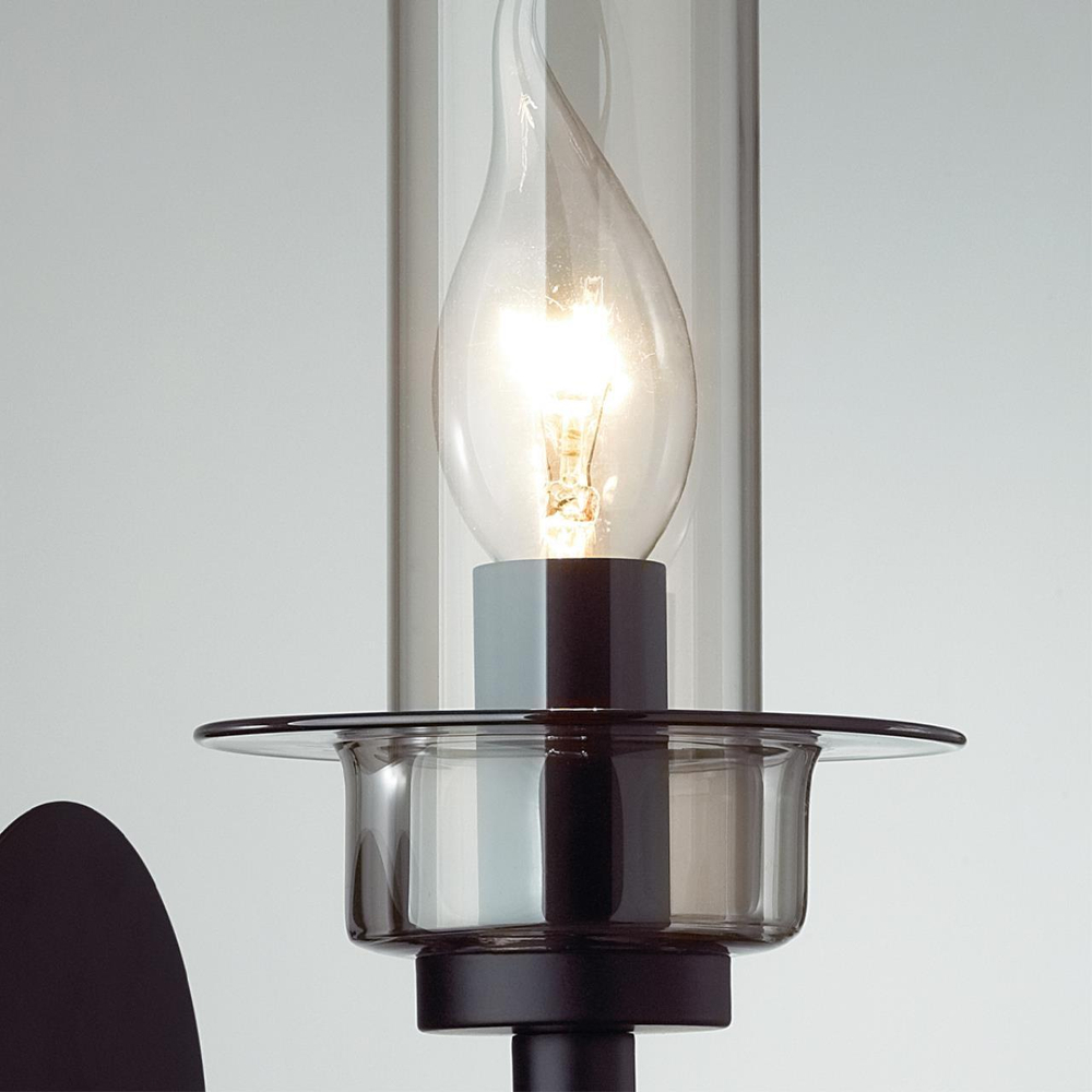 6555/1W CLASSI LN25 29 черный/дымчатый/металл/стекло Бра E14 1*40W 220V MADONNA