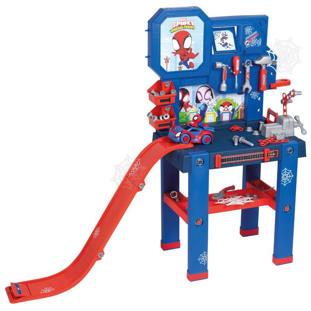 Детский верстак Smoby Bricolo Spidey 360742 с инструментами и 94 аксессуарами от 3 лет — фото 2