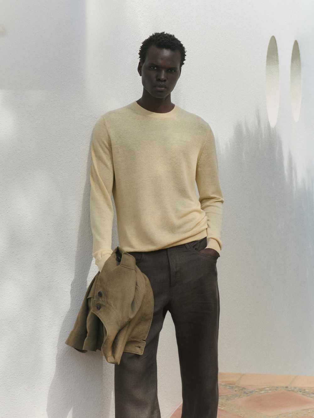 Massimo Dutti Льняные брюки-джоггеры, серо-зеленый