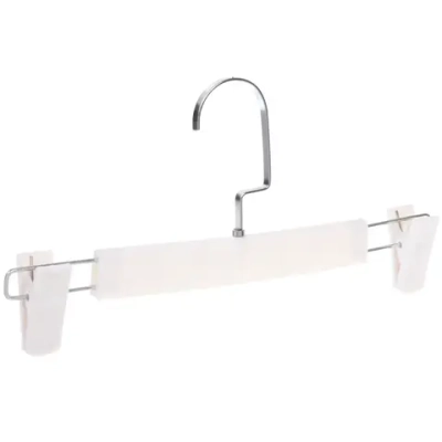 Вешалка для брюк и юбок с зажимами «ИДЕЯДОМА», поворотный крючок, покрытие soft-touch, цвет белый, 28*15см (Лейбл Селфи