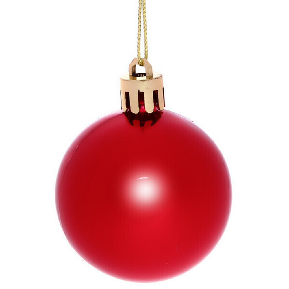 Новогодние шары 5 см (набор 4 шт) «Глянец», красный