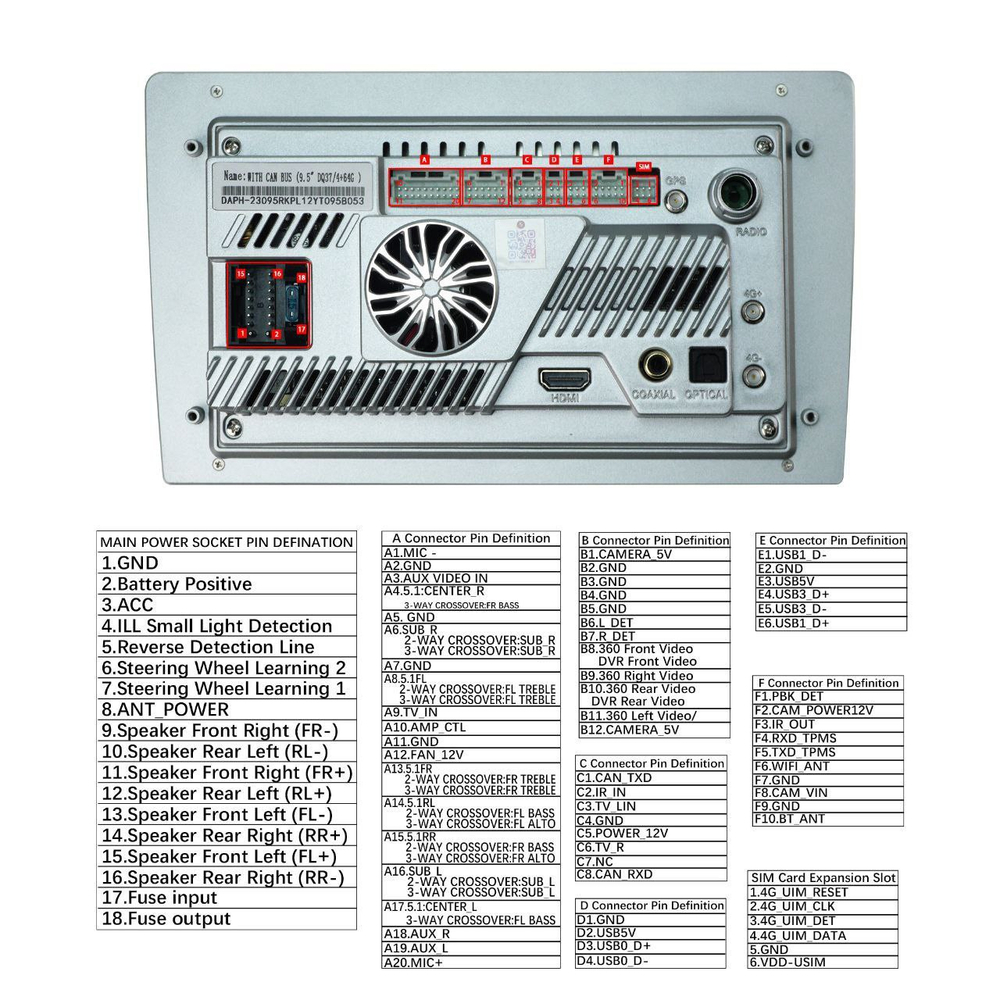Магнитола в 9" рамку с экраном 9.5" QLED+2K - RedPower 850 PRO, Android 14, ТОП процессор, 8/256 Гб, CarPlay, SIM-слот