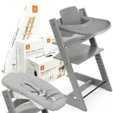 Стульчик для кормления STOKKE Tripp Trapp комплект 4 в 1 (Storm Grey)
