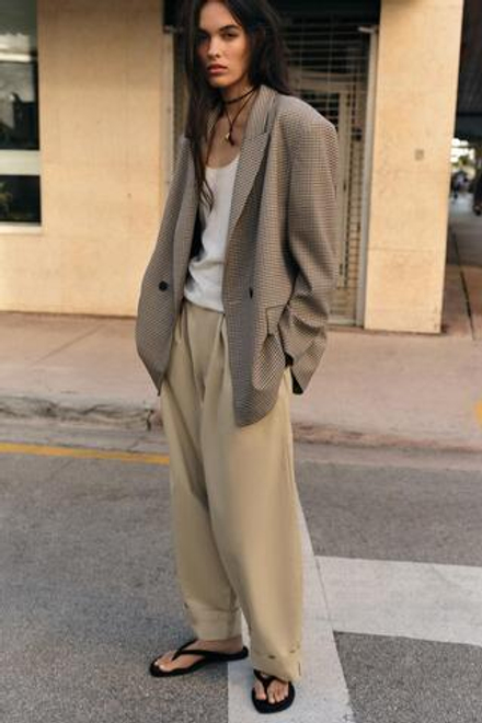 ZARA ДВУБОРТНЫЙ БЛЕЙЗЕР ОВЕРСАЙЗ, ЧЕРНЫЙ/ЗЕЛЕНЫЙ