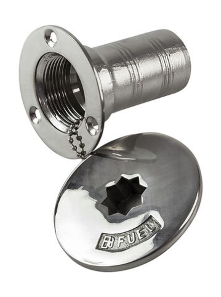 Горловина заливная для бензина, шланг 38 мм , нерж. сталь, под ручку лебедки