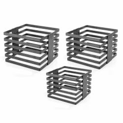 Подставка фуршетная стойка набор 3 шт квадрат Cutouts (15*15*8 см /17*17*13 см /20*20*17 см) P.L.