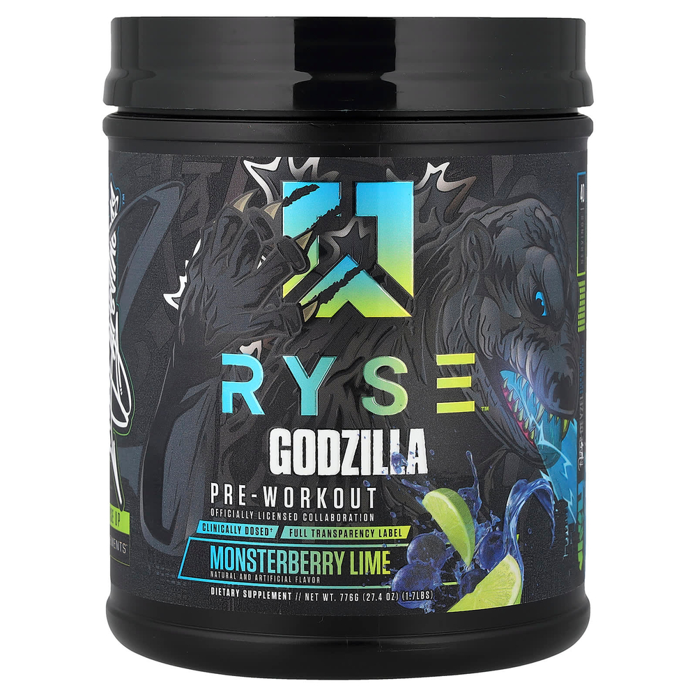 RYSE, Godzilla, предтренировочный комплекс, со вкусом монстеры и лайма, 776 г (1,74 фунта)