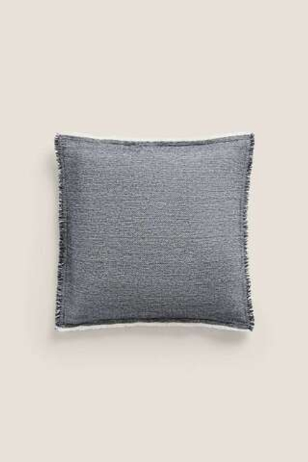ZARA HOME ЧЕХОЛ ДЛЯ ДЕКОРАТИВНОЙ ПОДУШКИ ИЗ СИНЕЛИ, СИНИЙ