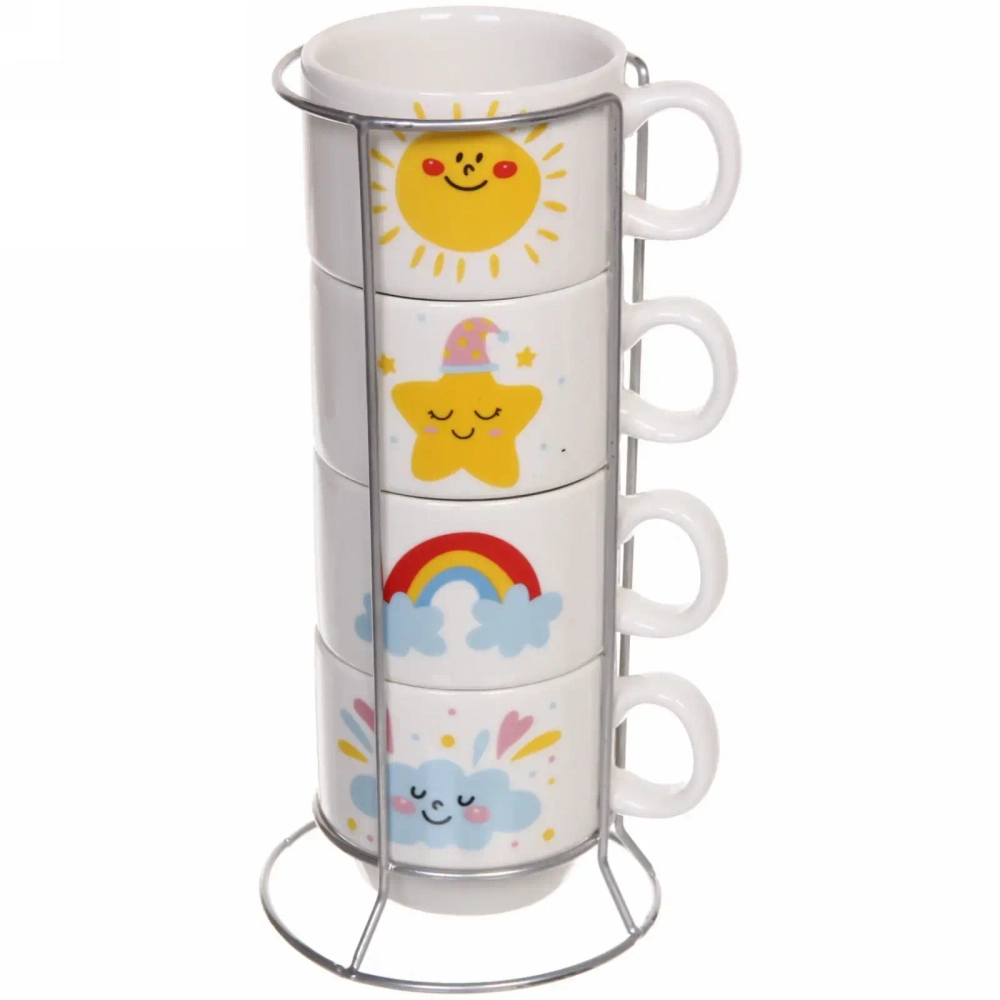 Набор кружек на стойке 200мл «Радуга»