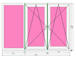Пластиковое окно 1450 х 2100 ТермА Эко
