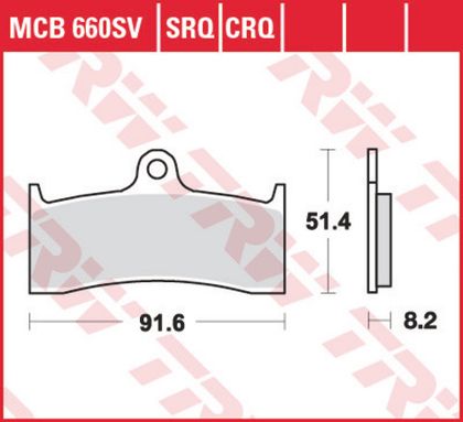 Колодки тормозные дисковые TRW MCB660SV