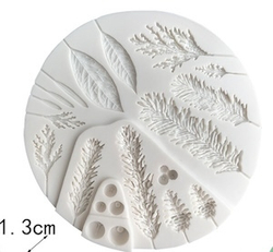 Молд силиконовый для лепки листьев "Гербарий №2 с ягодками и шишками" / Форма для мелких листьев эвкалипта / Молд для полимерной глины, мыла, воска