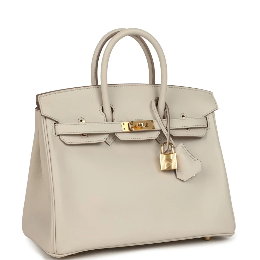 Оригинальная сумка из коллекции Y с золотой фурнитуро Hermès Birkin 25 Beton Swift