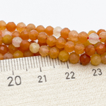 Авантюрин красный граненый, диаметр около 4 мм, цена за нить 100 шт (38 см)