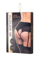 Эротические трусики-пояс для чулок Waname с высокой посадкой черные (50-52)