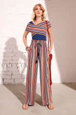 3615 Брюки женские (полоска мультиколор)