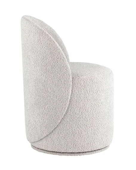 Крутящийся пуф со спинкой Loreen, светло-серое букле