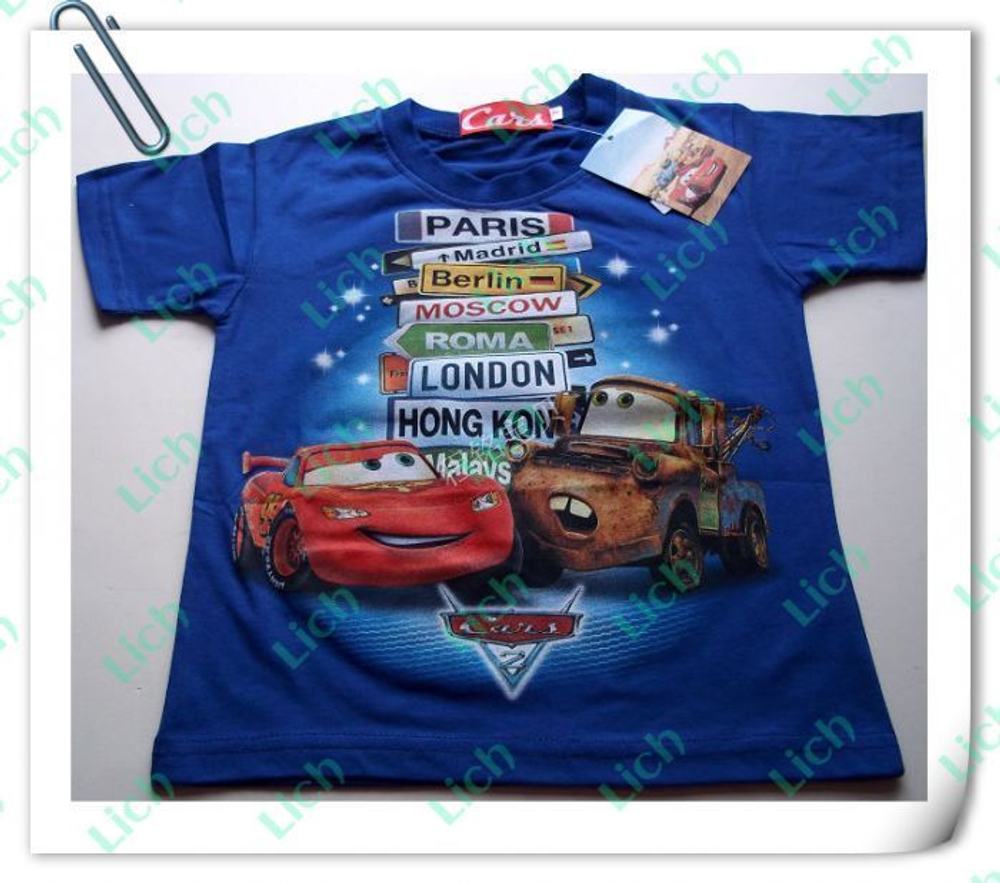Футболка детская с принтом из мультфильма Тачки