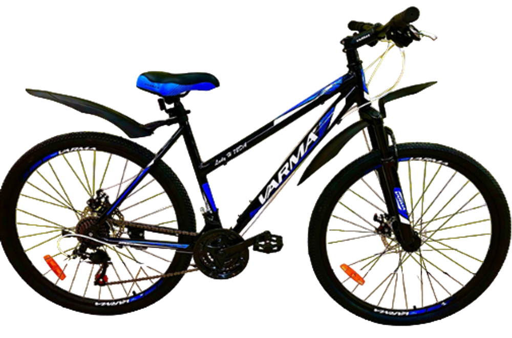 Велосипед 27.5" Varma Lady H72DA disk,р.19, черно-голубой,21ск., ал.