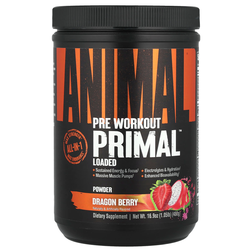 Animal, Pre Workout Primal ™, порошок с ягодами дракона, 480 г (1,05 фунта)