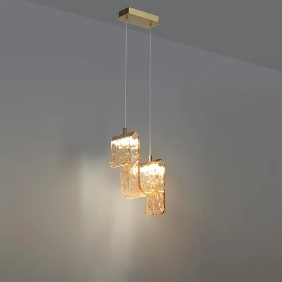 5105/11L L-VISION  ODL26 золотой брашинг/янтарный металл/стекло Подвес LED x 11W 4000K FLOW