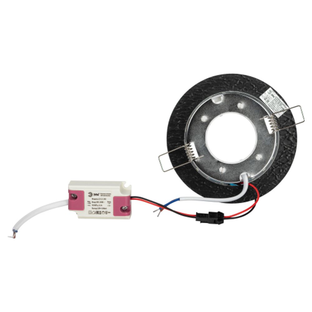 Встраиваемый светильник со светодиодной подсветкой ЭРА DK LD51 WH/BK GX53 белый черный