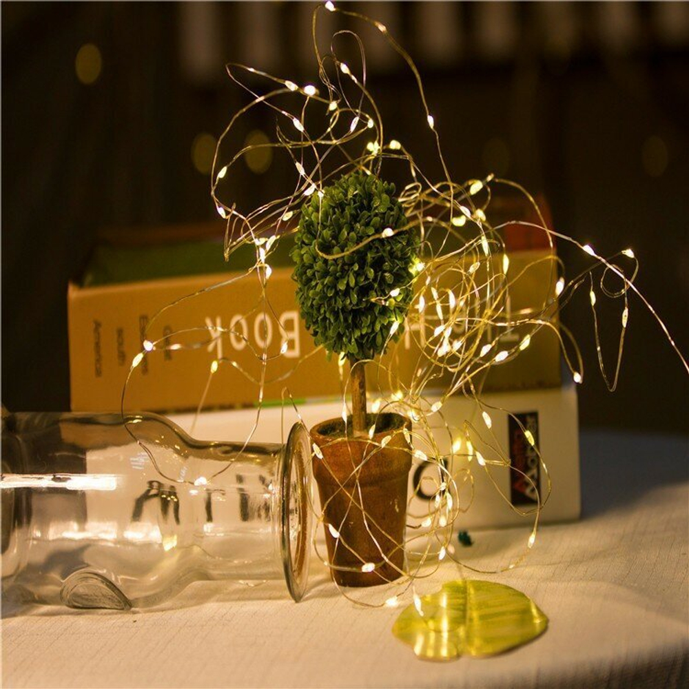 Гирлянда интерьерная "Роса" белого цвета, 50 м