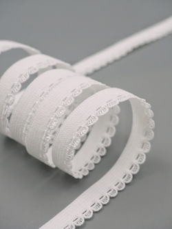 Бельевая резинка белая ажурная ширина 10 мм с учетом фестона