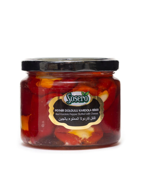 Красные перцы фаршированные сыром SOSERO кардола 290 гр стекло