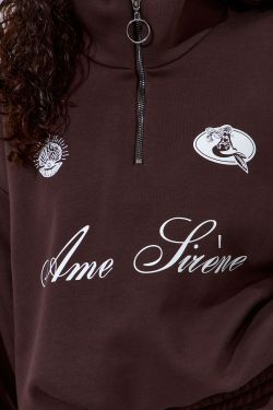 Олимпийка с короткой молнией "Âme Sirène" цвета шоколад