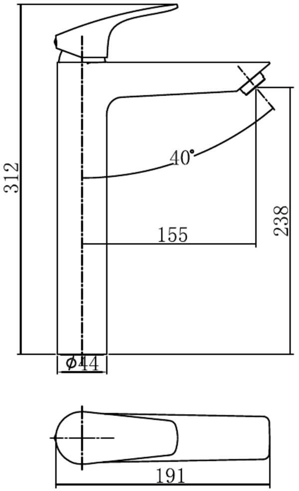 Смеситель для раковины Aquanet Static Black AF330-11B